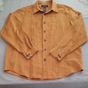 Claiborne Tan Faux Suede Shirt - Size 1X